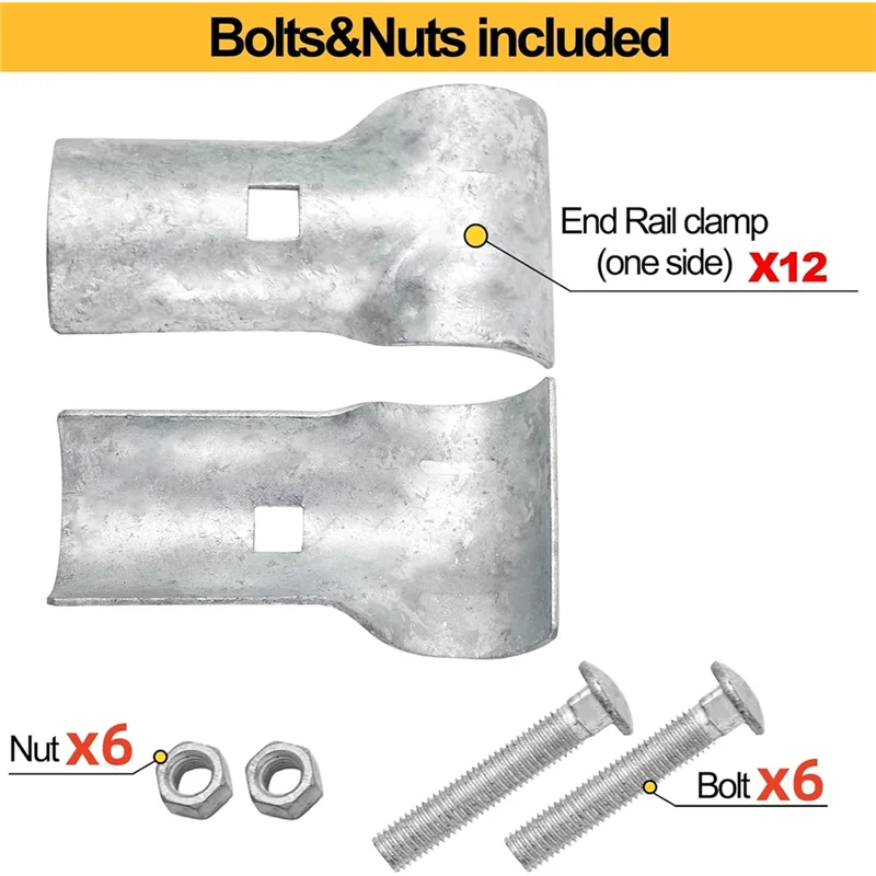 

Т-образные зажимы из оцинкованной стали, 6 шт., зажимы для концевых направляющих, забор звеньев цепи для труб 1-3/8 дюйма