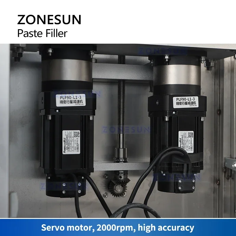 ZONESUN Riempitrice automatica per pasta Riempitrice per liquidi spessi Attrezzatura per il riempimento di bottiglie Pompa rotore servomotore ZS-VTRP2A