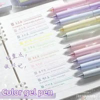 5 Colors/Set Retro Colored Gel Pen Set 0.5 mm Kawaii Fine Cute Point Ballpoint Pens Stationery School Office Supplies