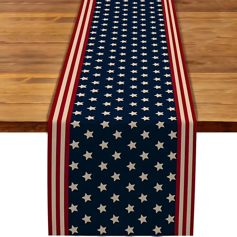 VIKAMA Independence Day Memorial Day Theme Table Runner Dining Room Living Room Study Decoration Independence Day Decoration