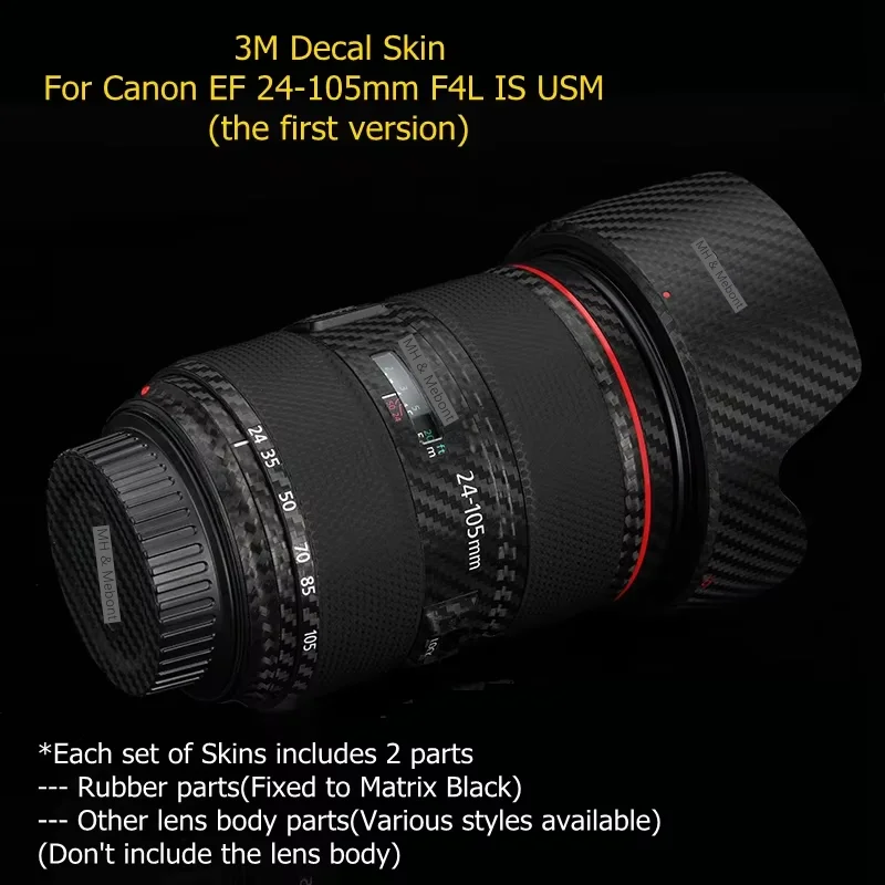 For Canon EF 24-105 F4L Decal Skin Vinyl Wrap Film Camera Lens Body Protective Sticker Protector Coat 24-105mm F4 F/4 L IS USM