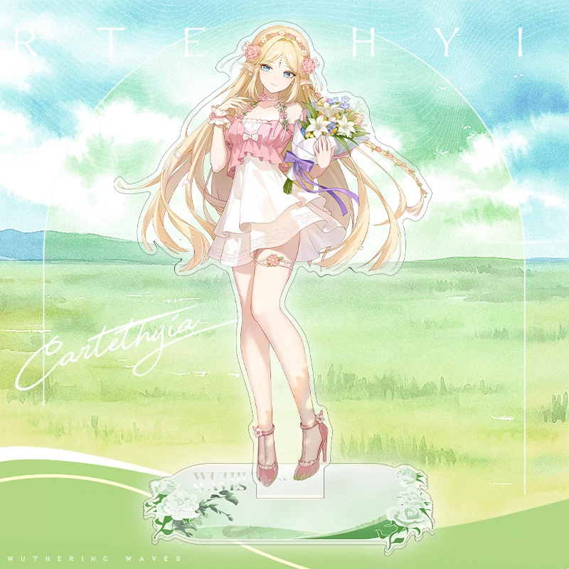 Korea Game Anime Wuthering Waves X Dingjo Anniversary Celebration Cartethyia Phoebe Ciaccona Carlotta 15cm Acrylic Standing Sign - Image 4