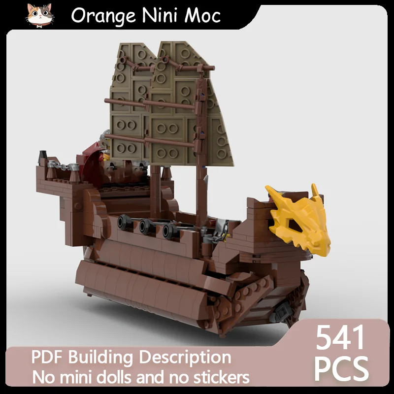 Ancient Sailing Ship Military Model DIY MOC Building Bricks Chinese Dragon Boat Modular Technology Holiday Assemble Toys Suit