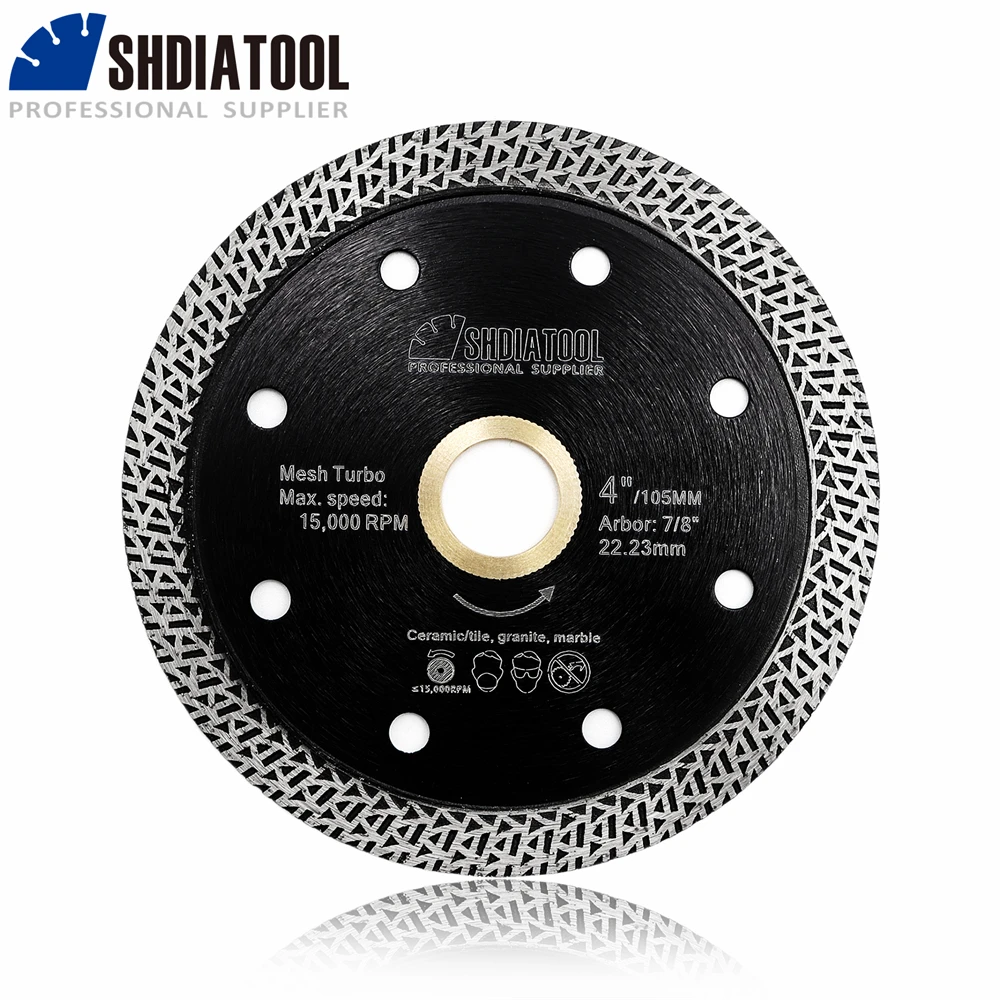 SHDIATOOL 5 pezzi diametro 4 "maglia sinterizzata pressata a caldo Turbo diamante lama diamantata ruota diamantata materiale duro