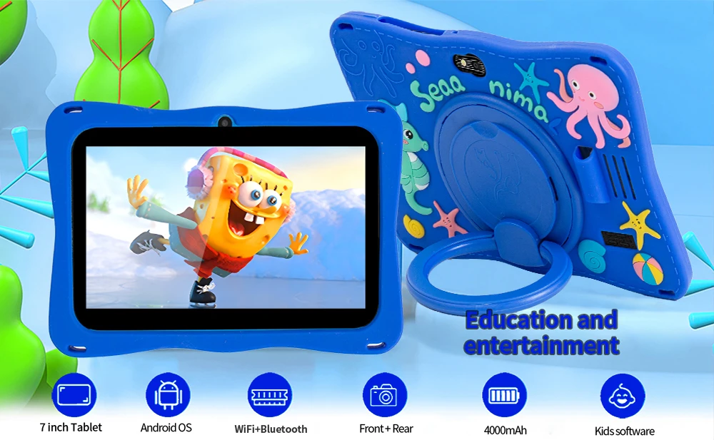 Neues Kinder-Tablet 7 Zoll Quad-Core Android 4GB/64GB Google Play WLAN Bluetooth Günstiges und Einfaches Lieblingsgeschenk der Kinder Tablet-PC – Detail 4