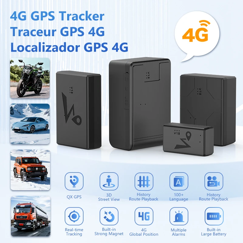 4G GPS Vehicle Tracker Locator with 20000mAh/10000mAh Battery Long Standby Real-Time GPS Tracking App for Car Motorcycle Truck