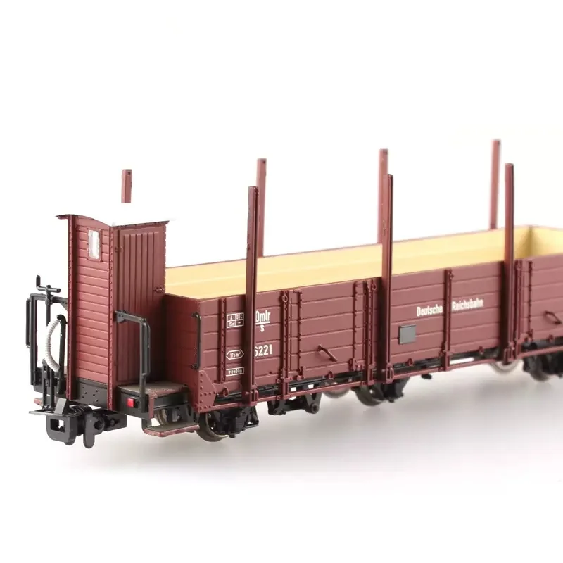 BACHMANN 1/87 Train Model 3-axis Low Convertible Car with Observation Stand German Series High-end Train Model Toys