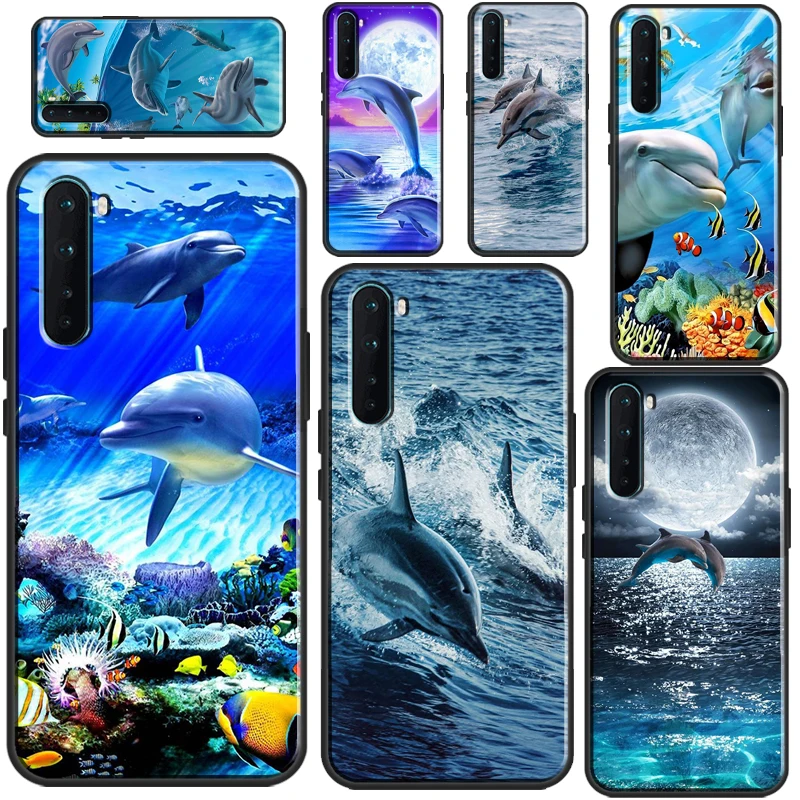 Cute Dolphin Ocean Case For OnePlus 9 10 Pro Nord2 8T 9R Coque For OPPO Realme 8 Pro 8i C3 C21 GT Neo 2 Master