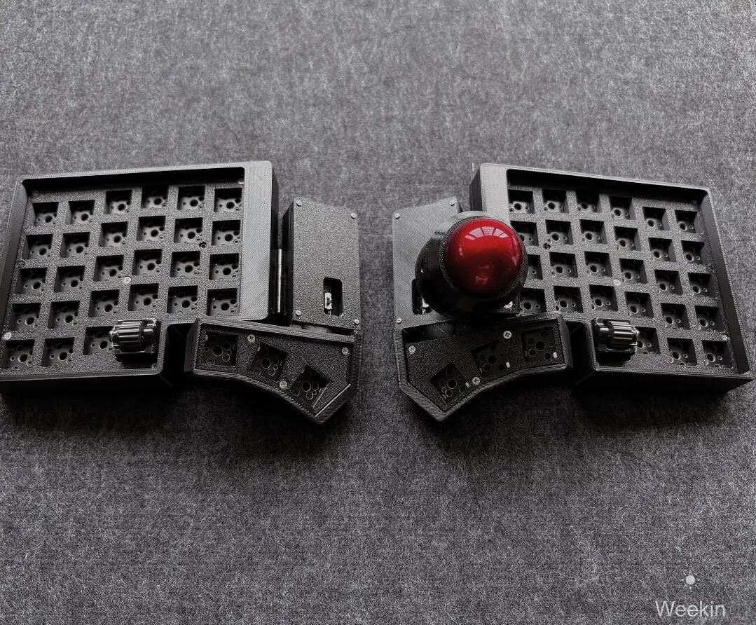 Weekin CCK-BALL Разделенная клавиатура с двумя ручками, регулируемая механическая клавиатура Zmk, комплект беспроводной Bluetooth-трекбол, ПК, геймер