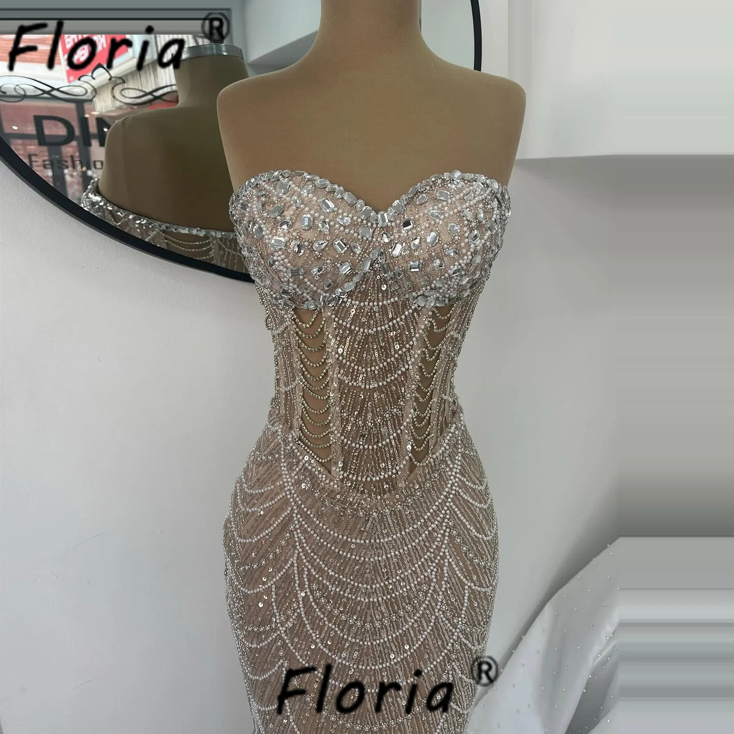 Vestido de noche de lujo con borlas y cuentas color champán, largo hasta el suelo, vestidos para fiesta de graduación, bata de cóctel personalizada, 2025