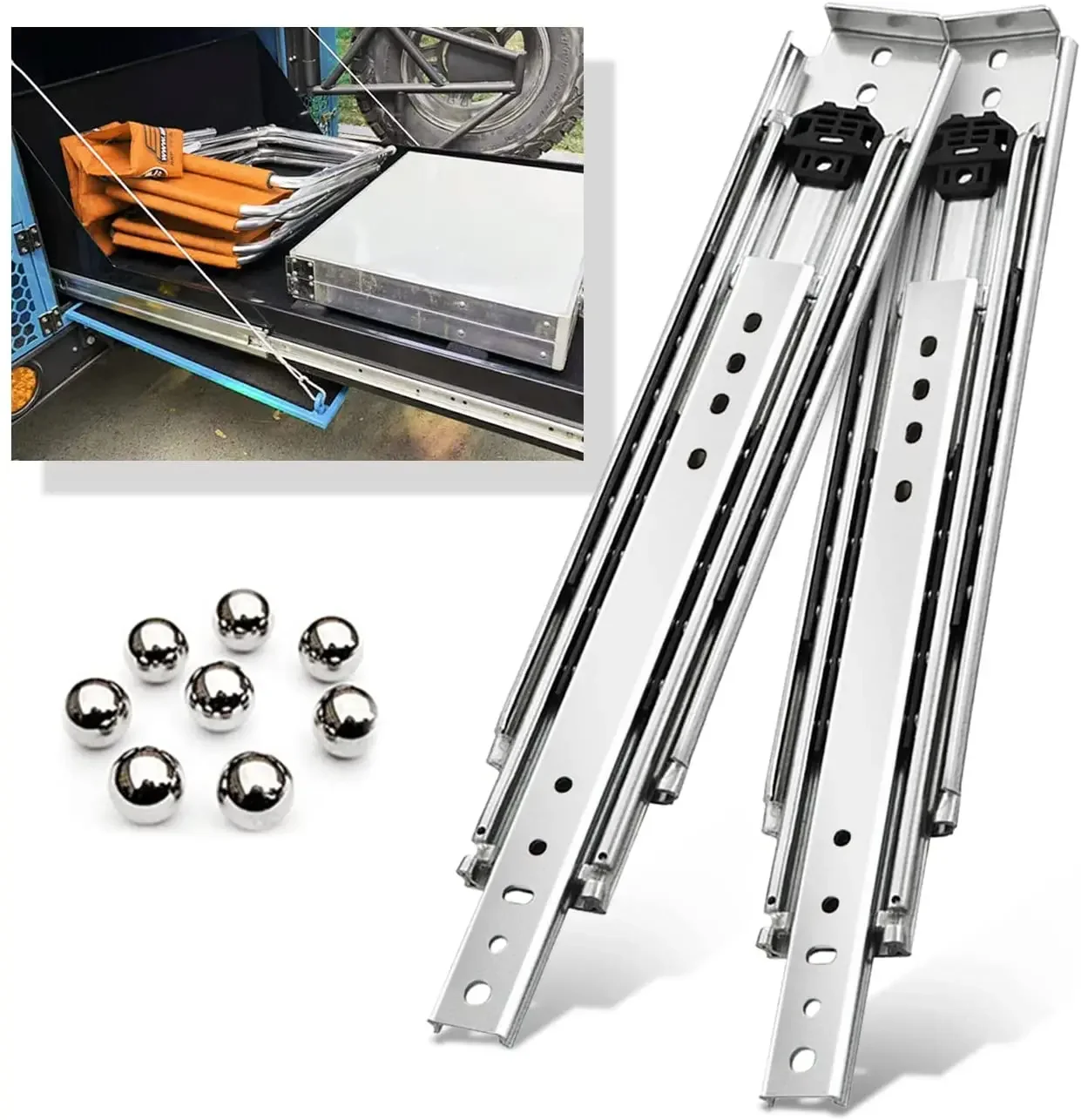 

Wholesale 76mm Ball Bearing Telescopic Drawer Slide Furniture Hardware Cabinet Accessory for Kitchen RV Gym 225kg Load Capacity