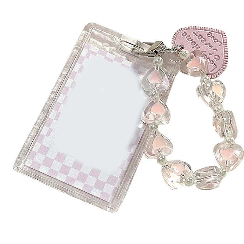 Fashion Card Holder Bank Card Cover Photo Display Holder Card Protective Case ID Card Case Slider Transparent Pendant