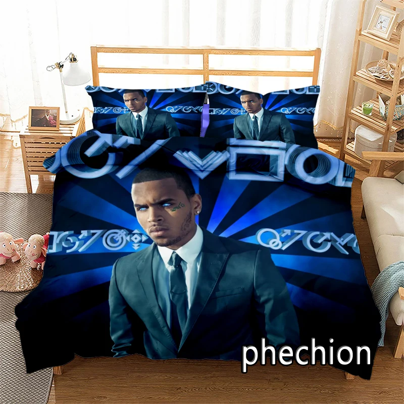 3D Printed Chris Brown Bedding Set Duvet Covers Pillowcases Comforter Bedding Set Bedclothes Textile Home Queen King N11