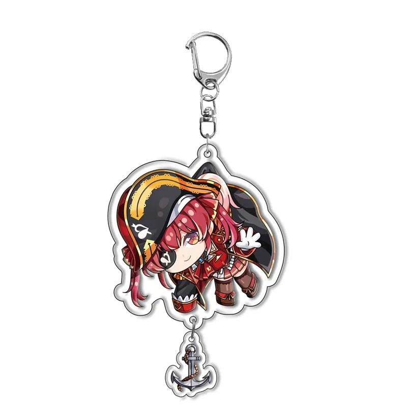 Nijisanji Keychain Cartoon Figure Mysta Rias Vox Akuma Houshou Marine Pendant Car Key Ring Gawr Gura Party Charm Fans Gift