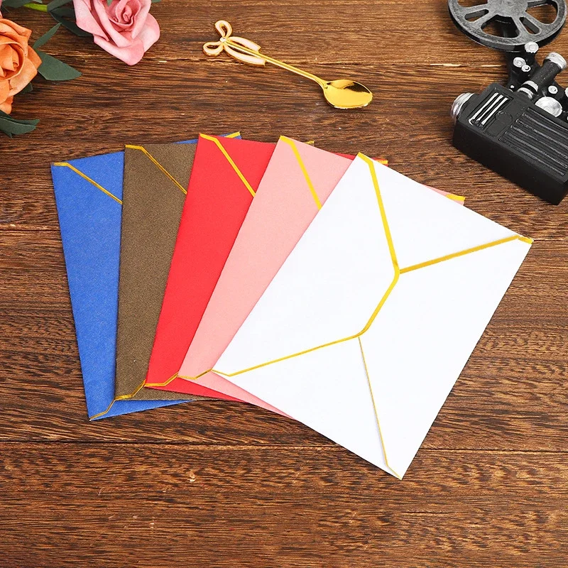 50pcs Envelopes for Invitations Postcards Gift Message 15.7x10.7cm 150g Paper Wedding Business Letters Stationery Storage Bag