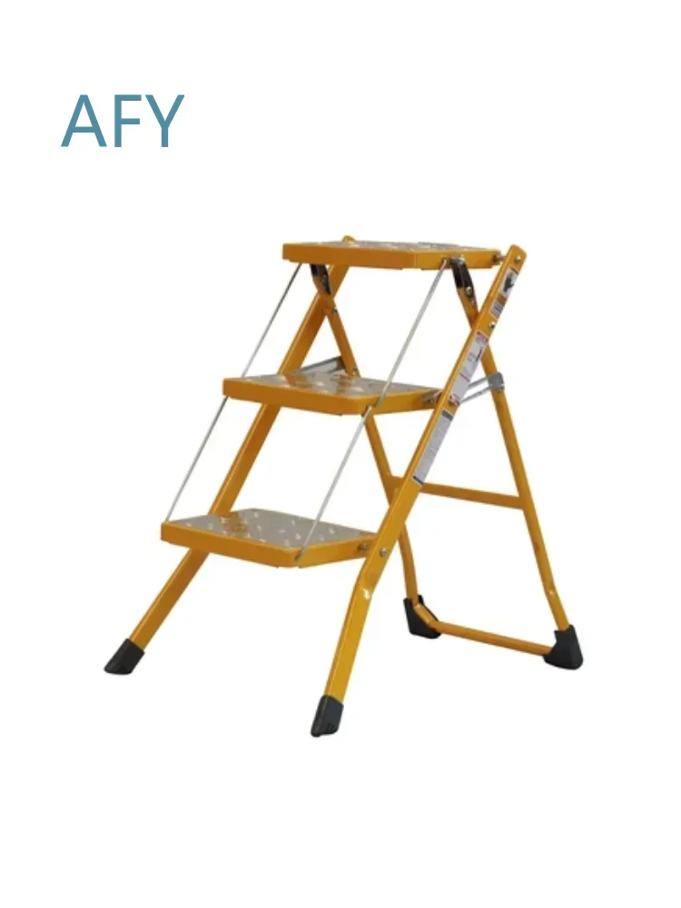 Metal Ladder for Industrial Style Home Use Folding Multi Functional 3 Tier Double Deck Storage Ladder for Warehouse and