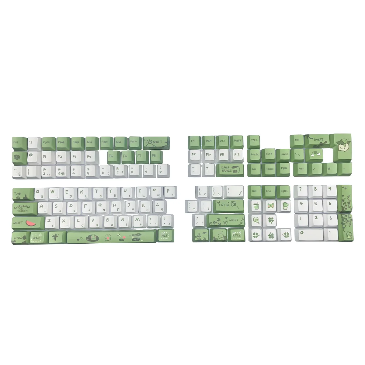 Russian Language Layout Keycap for Mechanical Keyboard Compatible with MX Switch Sublimation Printing Key Cap OEM Profile