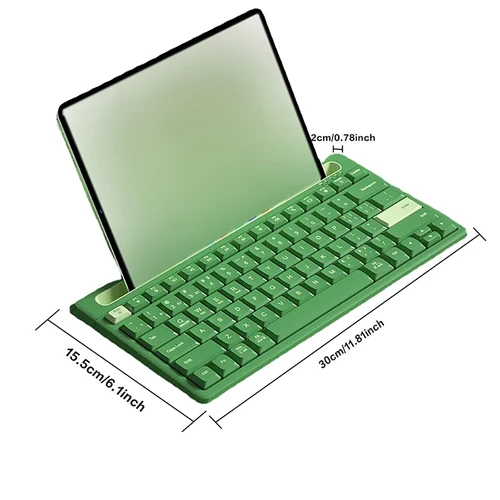 Imagen 2 del producto Teclado inalámbrico multidispositivo BOW BT con ranura para soporte de teléfono teclado de botón Multimedia de 79 teclas para Windows/Mac OS/Android