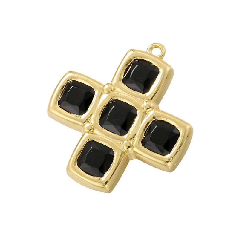 ZHUKOU cross charms for jewelry making Cubic zirconia pendants for women jewelry making supplies accessories wholesale VD1230