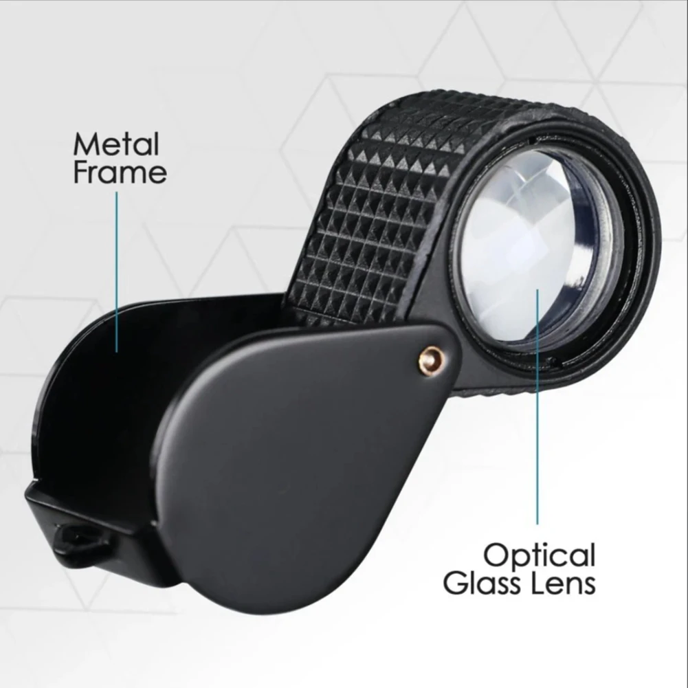 Light Weight Jewelers Loupe Foldable Loupe Magnifier with 18mm Triplet Glass Lens Jewelry Magnifying Glass Jewelry Magnifier 10x