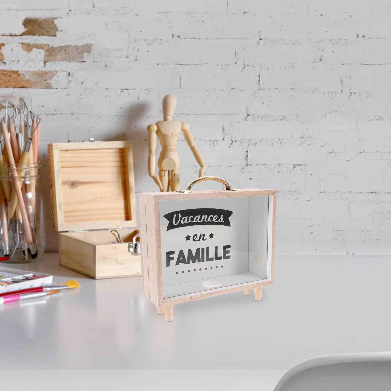 صندوق نقود خشبي للأطفال ، بنك أصبع للأولاد ، حامل نقود ، لعبة عد ، بنوك كبيرة ، ديكور منزلي ، هدية #3