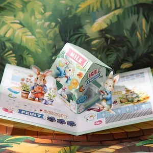 15 buah Stiker buku Harian Hewan Peliharaan empat alat tulis buku tempel dekorasi lucu hutan stiker pesta kehidupan kelinci 10 poster jessica rabbit penjualan terbaik - №