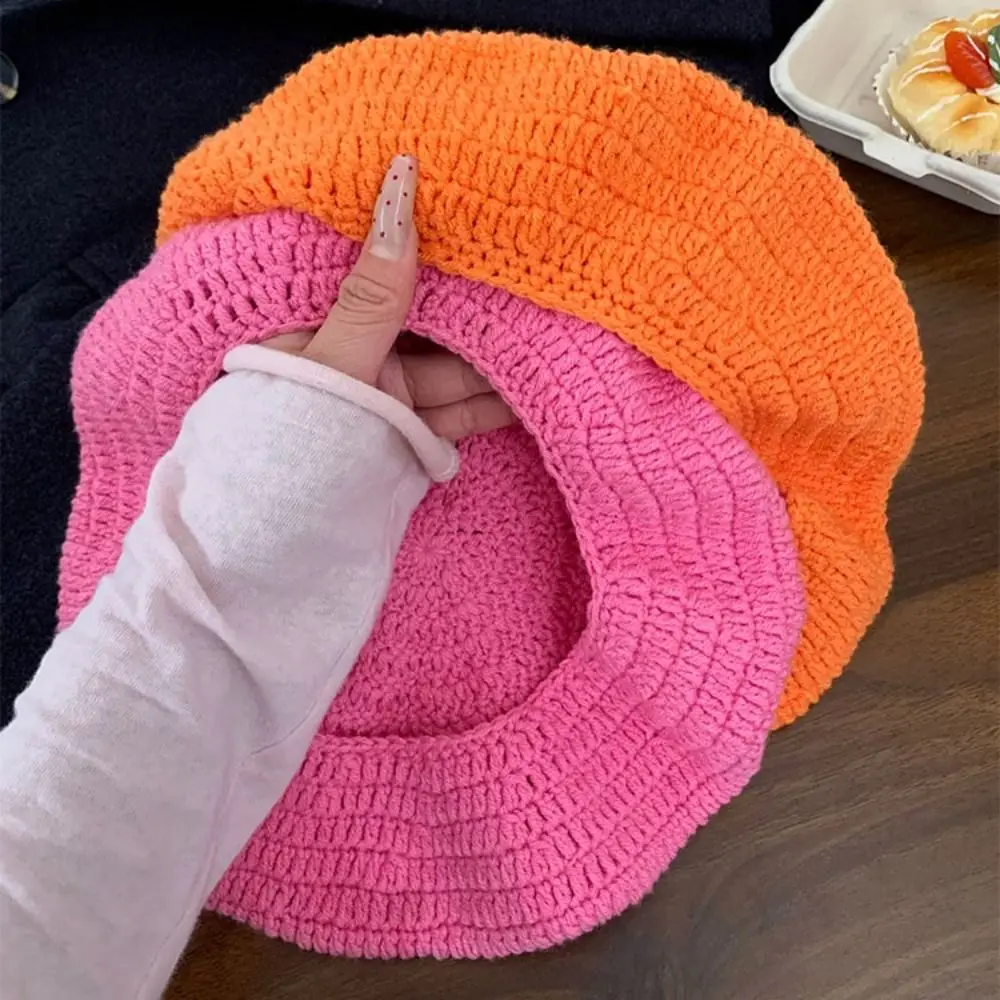 مزاجه Kawaii البرسيمون قبعة الكرتون الدافئة محبوك قبعة الفاكهة شكل اليابانية Y2K الرسام قبعة يوميا