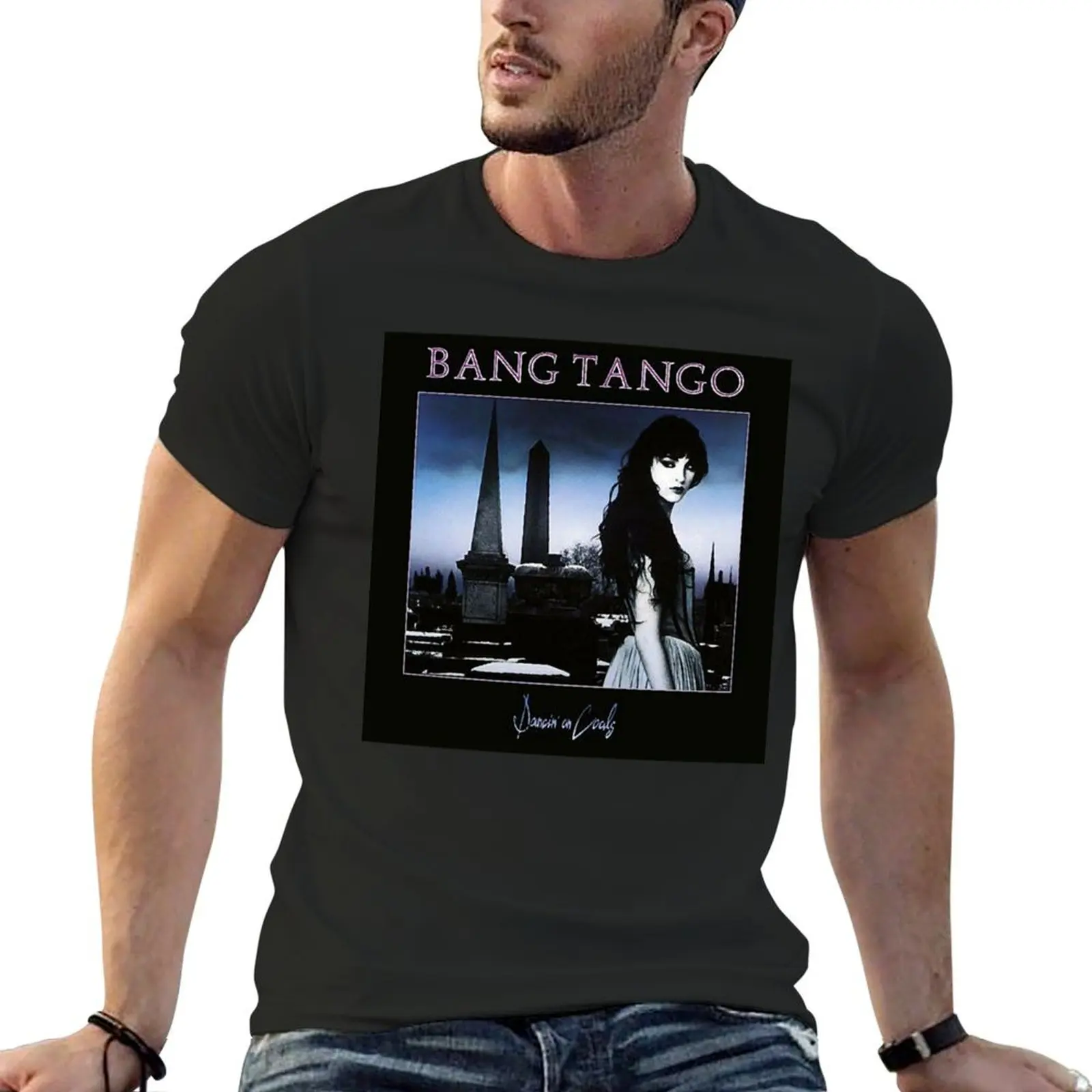 blackwhitereddesign punk heavy metal rock band bang tango album T-Shirt tees anime t shirts men clothing