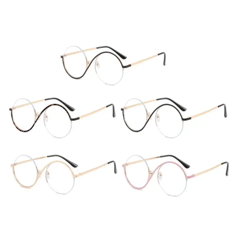 Vintage Eyeglasses Blue Light Prevent Plain Lens Glasses for Eye Fatigue Reduce with Gold Color Frame Fashion Glasses Dropship