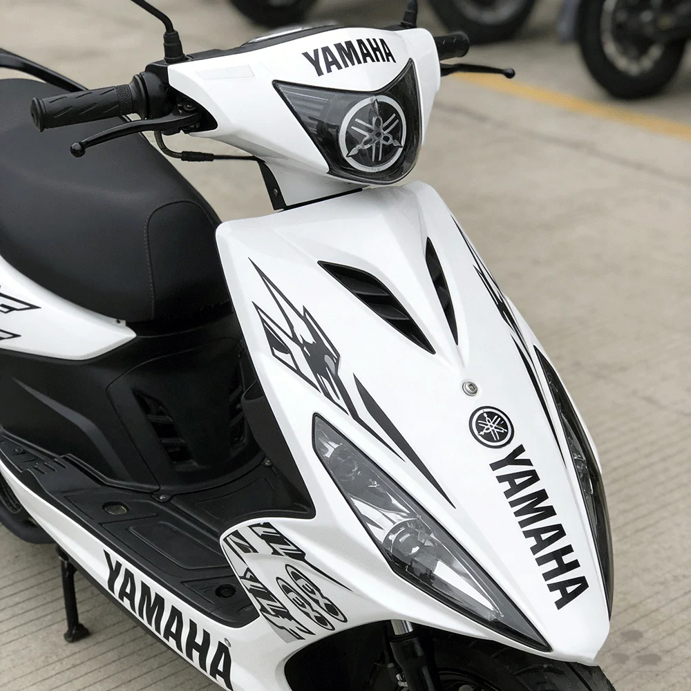 Multi-Purpose Motorcycle Decal Stickers Black White Geometric Pattern Waterproof Vinyl for Scooter Fairing Accessories view 2