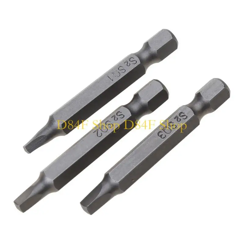 D84F 3 Pcs 1/4 Inch Shank Screwdriver Bits Steel Square for