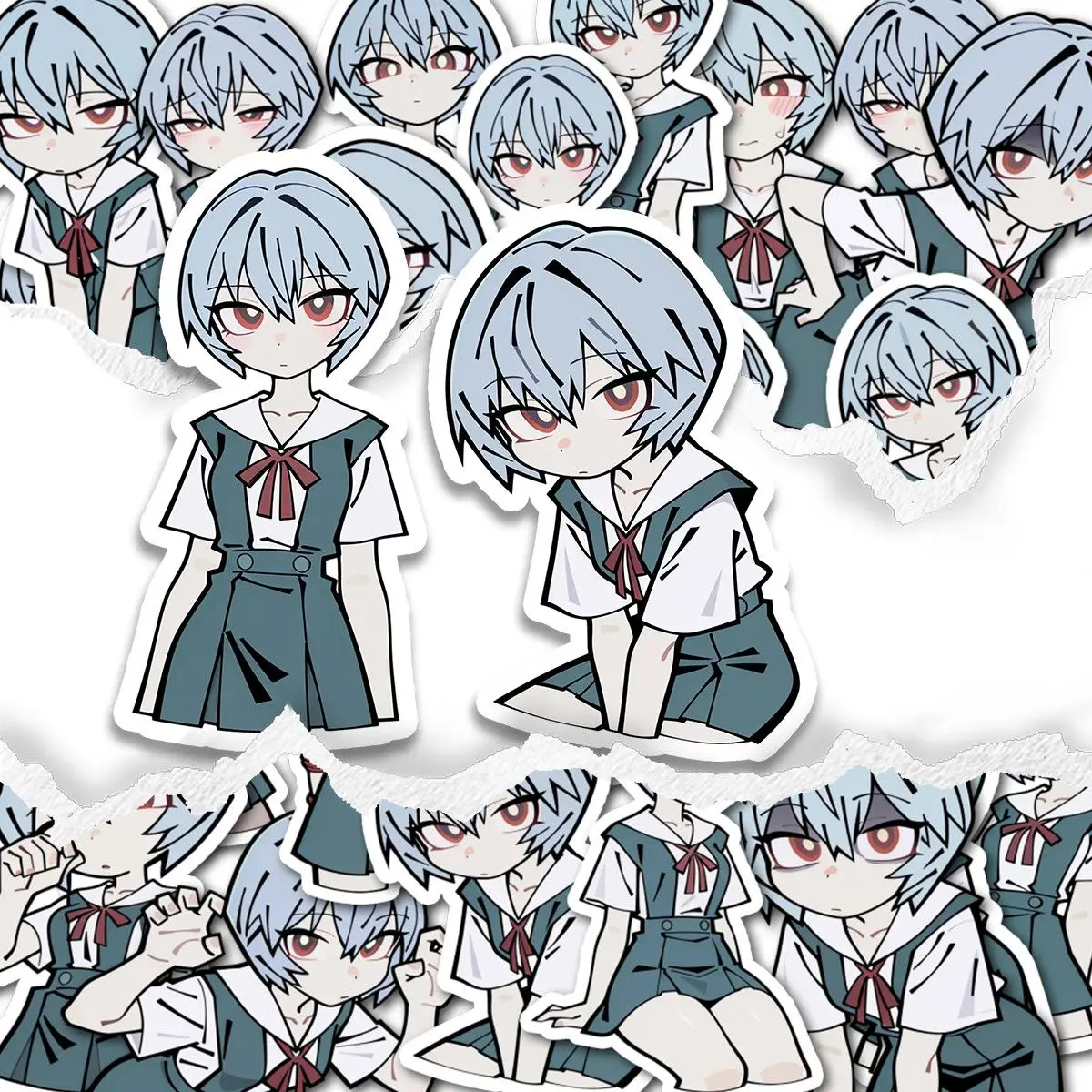 New Neon Genesis Evangelion Stickers Ayanami Rei Cute Niche Anime Stickers Laptop Notebook Phone Luggage Decor Collectible Gift
