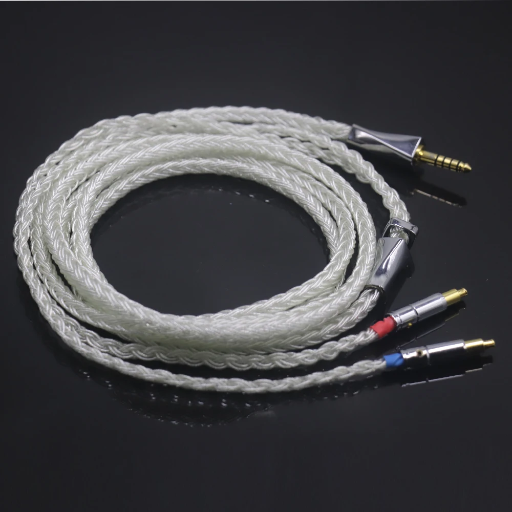 كابل Haldane Xiaoman-الخصر السميك 16 Core كابل ترقية سماعة الرأس من الفضة النقية لـ Technica ATH-WP900 MSR7B AP2000 ES770H ADX
