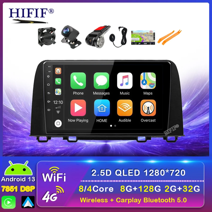 carplay Autoradio Android 13 Car Radio With Screen 4GB 64GB Head Unit Tape Recorder Carpaly Auto For Honda CRV CR-V 2017 2019