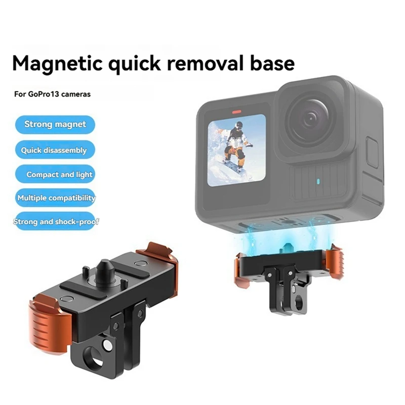Quick Release Mount For Gopro 13 Magnetic Mount With 1/4" Screw Dual-Claws Interface Conversion Adapter Accessories