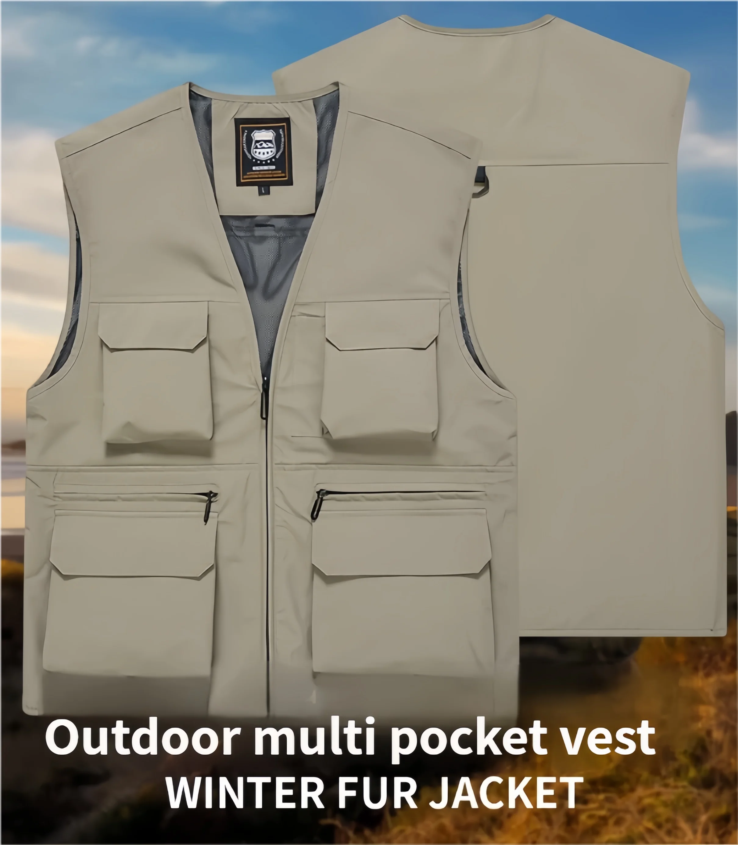 

Лето 2025 г., жилет повышенной видимости с несколькими карманами, универсальный жилет для активного отдыха, желтый мужской жилет-карго для рыбалки