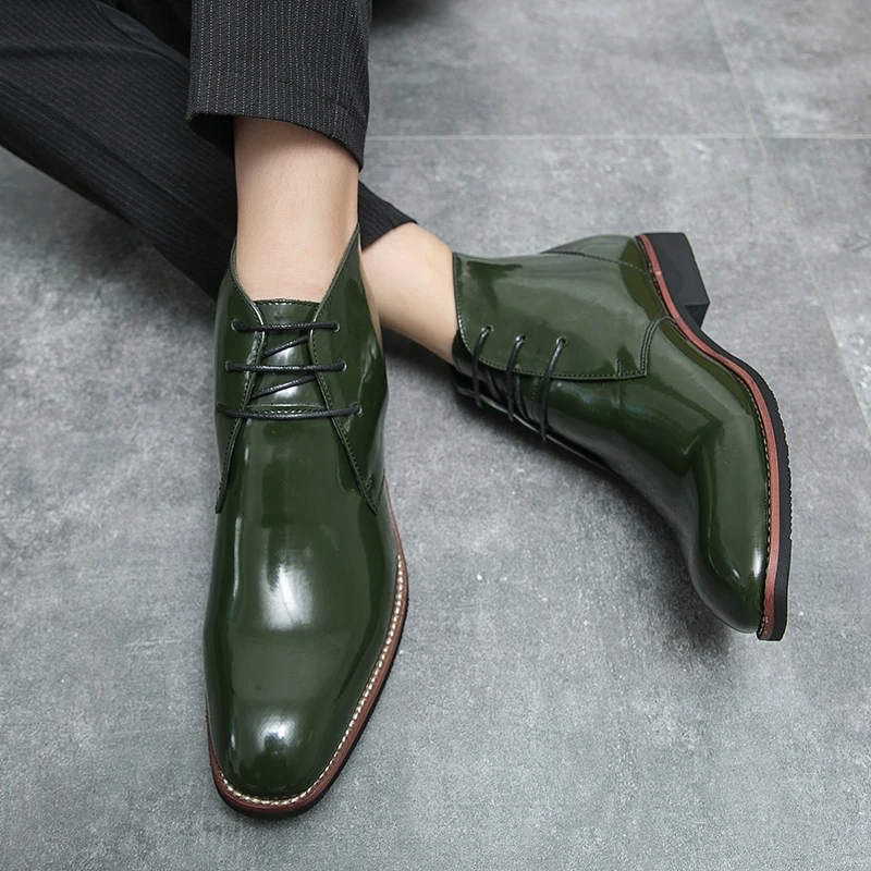 

Осенне-зимняя мужская кожаная обувь. Минималистичный и удобный джентльменский стиль. Модные классические повседневные короткие сапоги для взрослых.