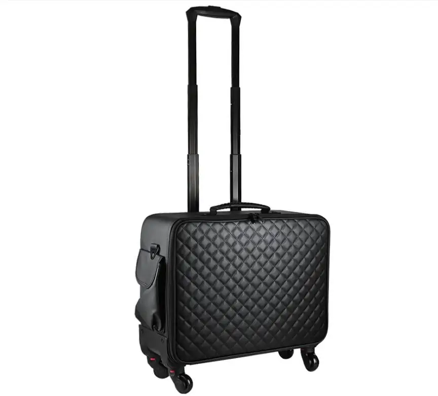Wheeled Makeup Case Adjustable Dividers Portable Rolling Cosmetic Suitcase Professional Rolling Makeup Artist Bag 4 Small Bag