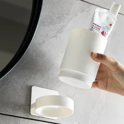 Simple Wall Mounted Toothbrush Holder Toothpaste Mouth Cup Holder Drill-FreeBathroom Storage Shelf Portable Rack Organize New