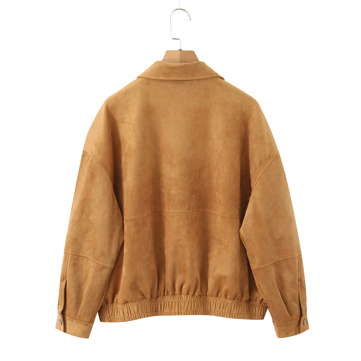 Maxdutti Minimalist French Vintage Fashion Suede Bomber Jacket Boyfriend Style Loose Jacket Zippers Women's Jacket Woman Clothes