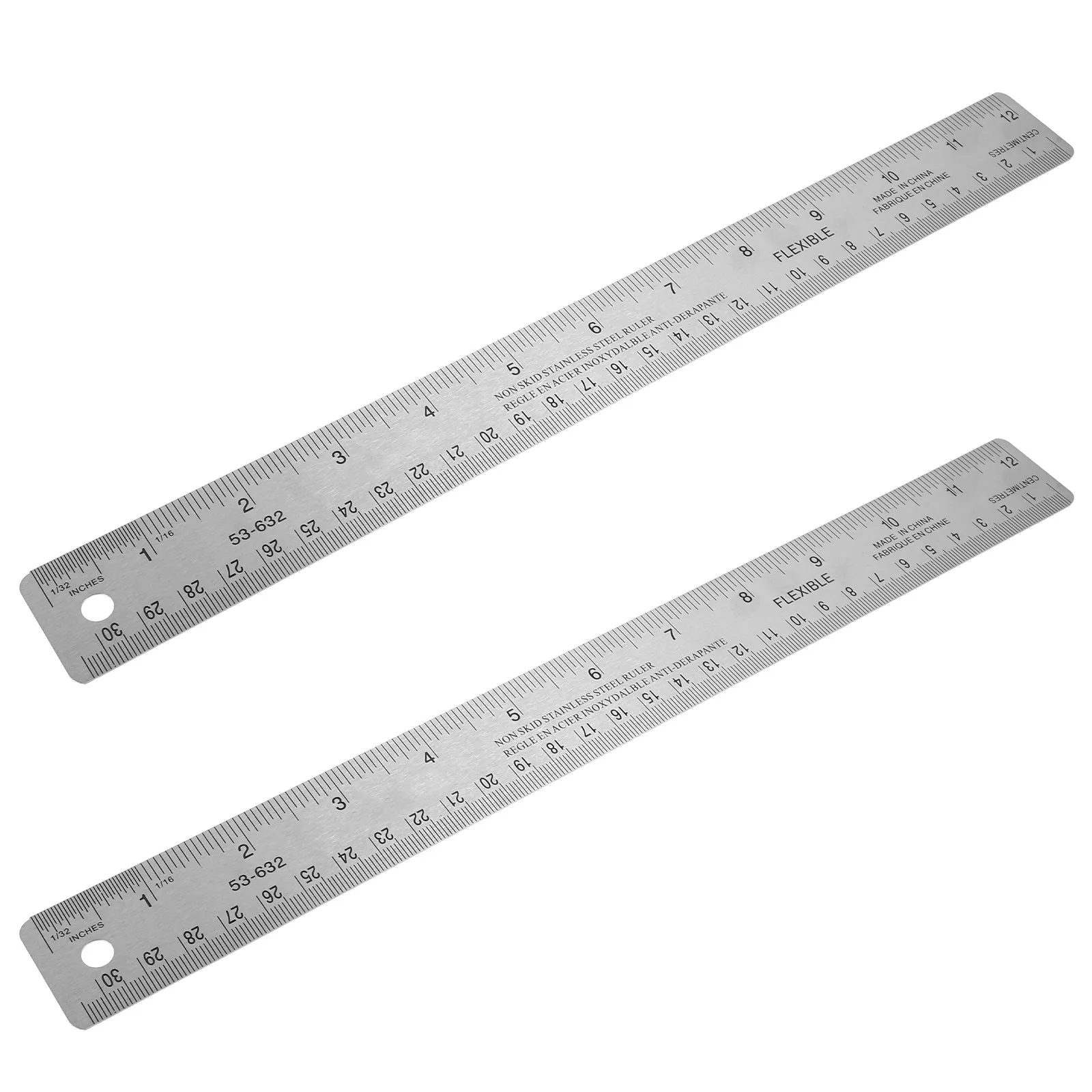 

2Pcs Stainless Steel Ruler with Cork Back Softwood Ruler Precision Straight Edges for Drawing Measuring Tool Engineering Office