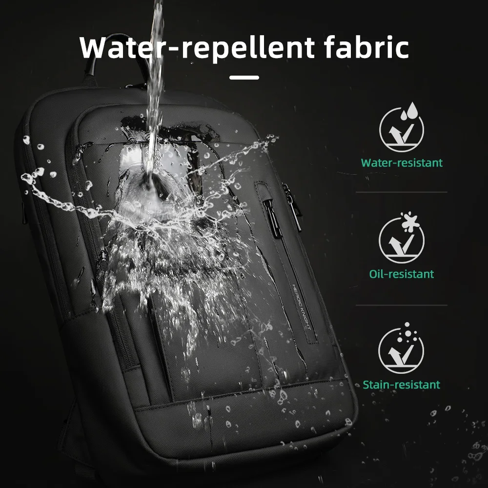 영웅적인 기사 울트라 얇은 남성 배낭 15.6 인치 노트북 배낭 방수 작업 가방 비즈니스 남성 짧은 여행 배낭 학교용