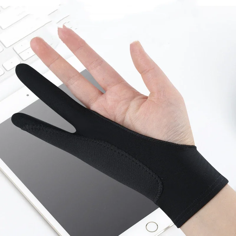 Zwei-finger Anti-mistouch Handschuhe Drei-schicht Anti-mistouch Malerei und Skizzieren Handschuhe Tablet Tablet Zeichnung handschuhe