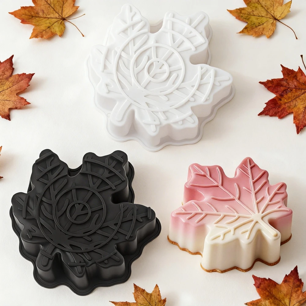 Single Maple Leaf Silicone Mold Leaf Shape Chocolate Cake Dessert Baking Mold Aromatherapy Candle & Squishy Mold