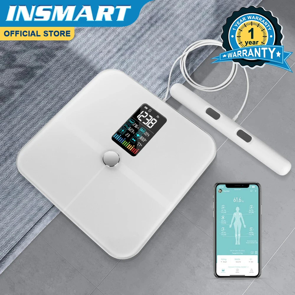 

INSMART 8 Electrode Body Weight Scale Balance Smart Scales with Screen Digital Scale BMI Bluetooth Body Fat Bathroom Scales