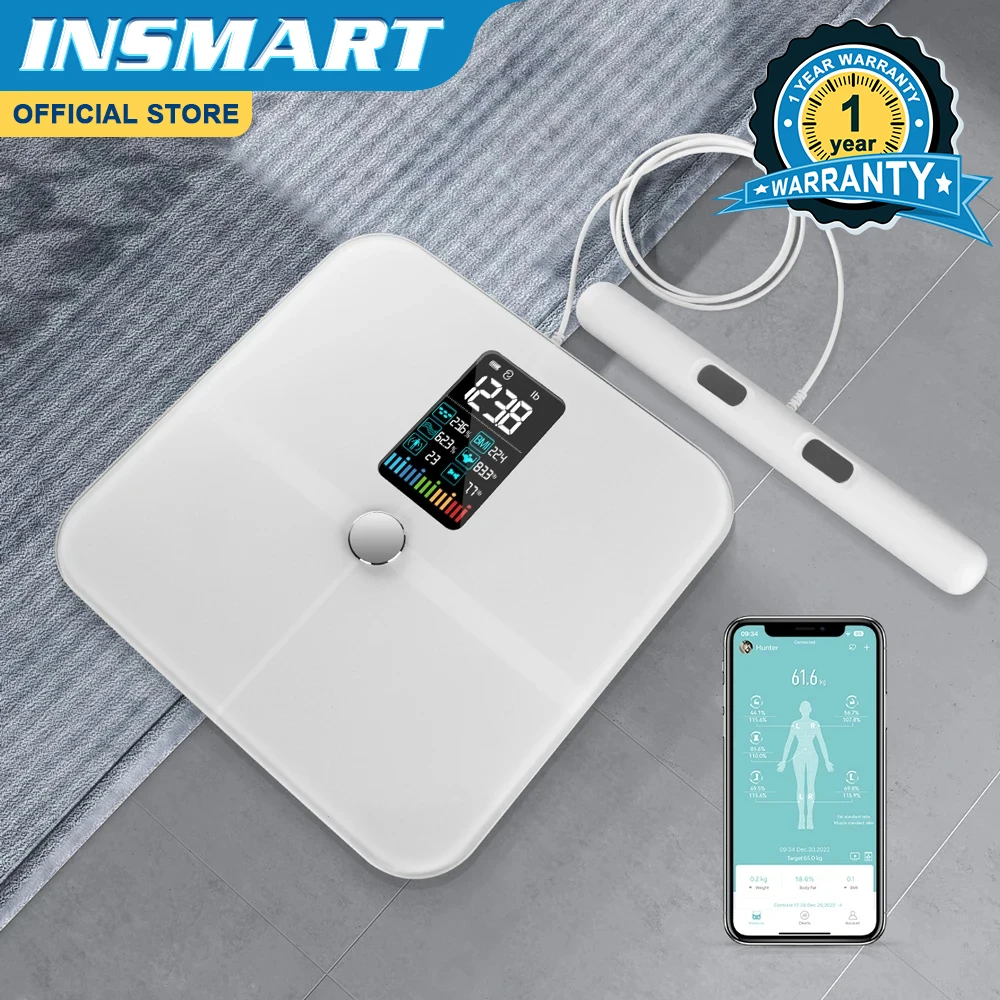 INSMART 8 elettrodo bilancia per il peso corporeo bilancia intelligente bilancia s con schermo bilancia digitale BMI Bluetooth bilancia da bagno per