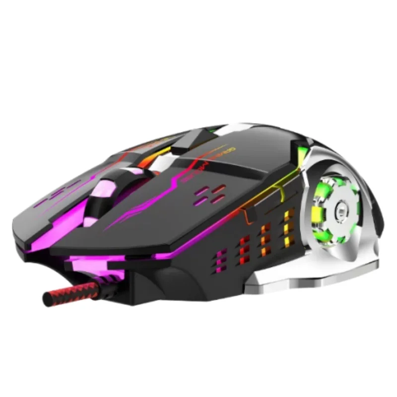 BAJEAL G8 Wired USB Gaming Mouse with 6D Macro Programming And Glowing Mechanism for Esports Large Wind Fire Wheel Design