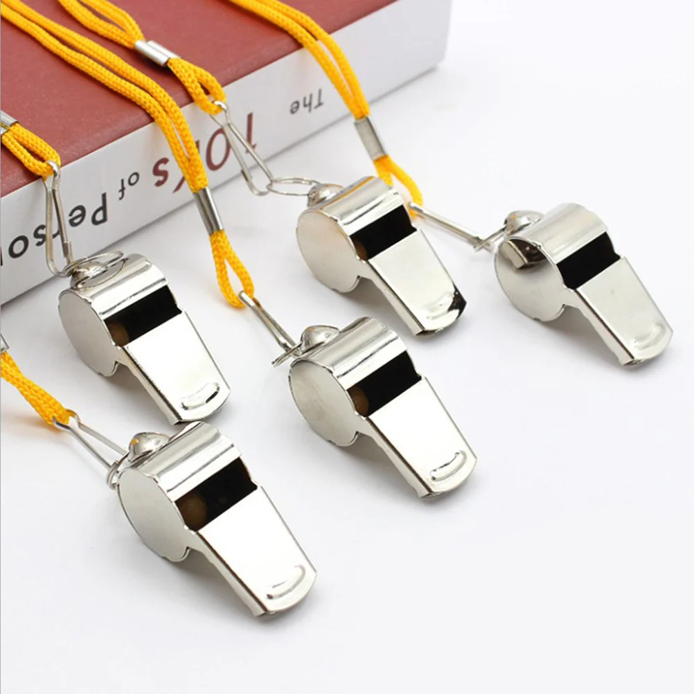 3 قطعة صافرة من الفولاذ المقاوم للصدأ بصوت عالٍ في حالات الطوارئ صفارات التدريب الرياضية المفاتيح خفيفة الوزن متينة للمشي لمسافات طويلة في الهواء الطلق