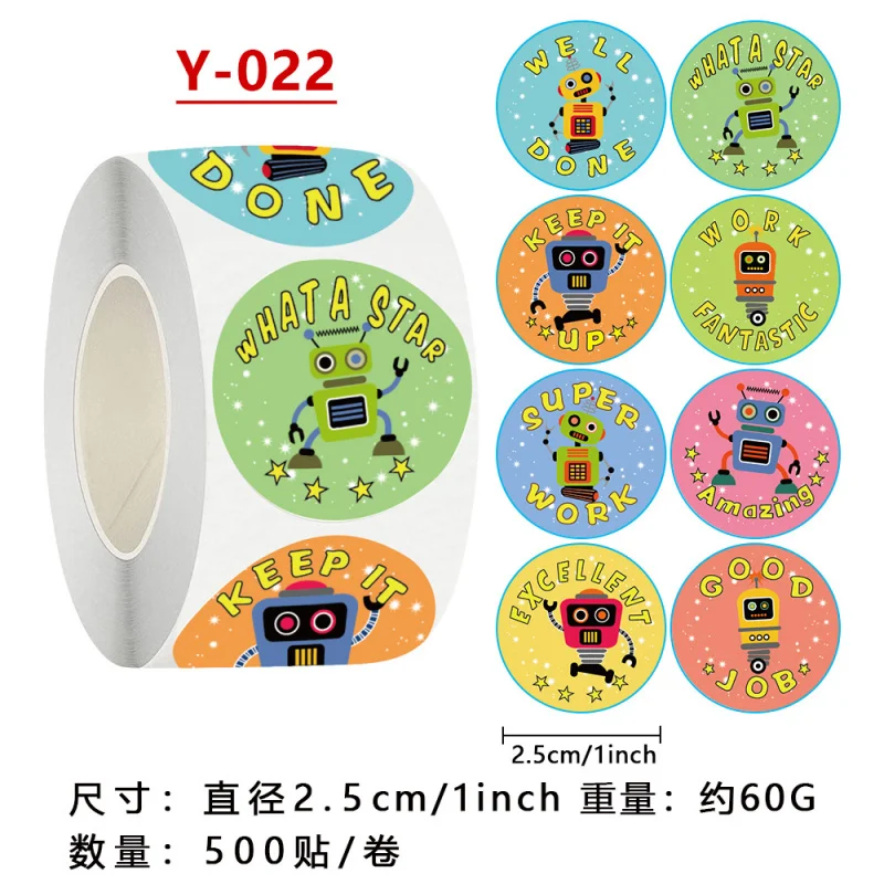 

Рулон наклеек с животными для детей, самоклеящиеся поощрительные этикетки, мотивационные декоративные наклейки-пломбы для класса, игрушки