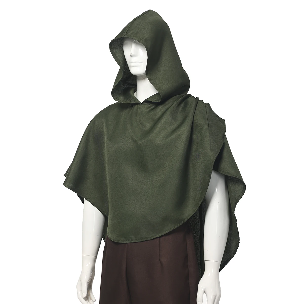 معطف عباءة بقلنسوة من القرون الوسطى للرجال زي كيب القرون الوسطى للكبار عباءة الراهب الوثنية رداء لعب الأدوار كيب قصير